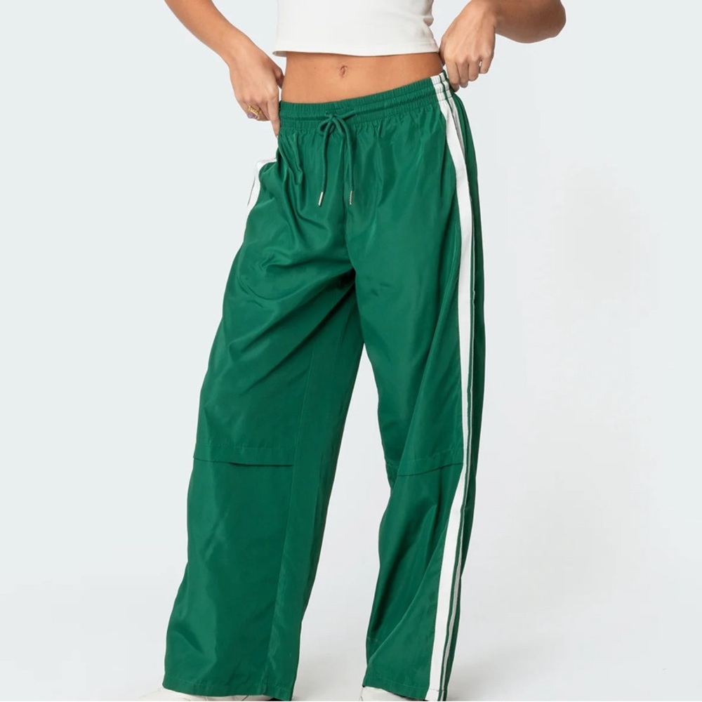Edikted Emerald Joggers with Ivory Stripes